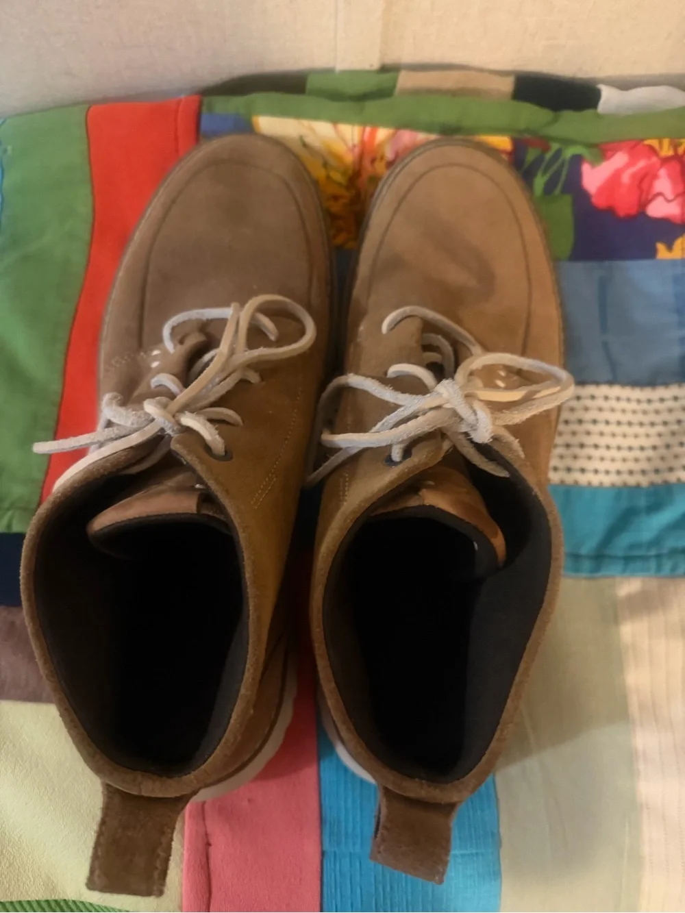 Sperry Tan Suede Chukka Boots with Light Laces